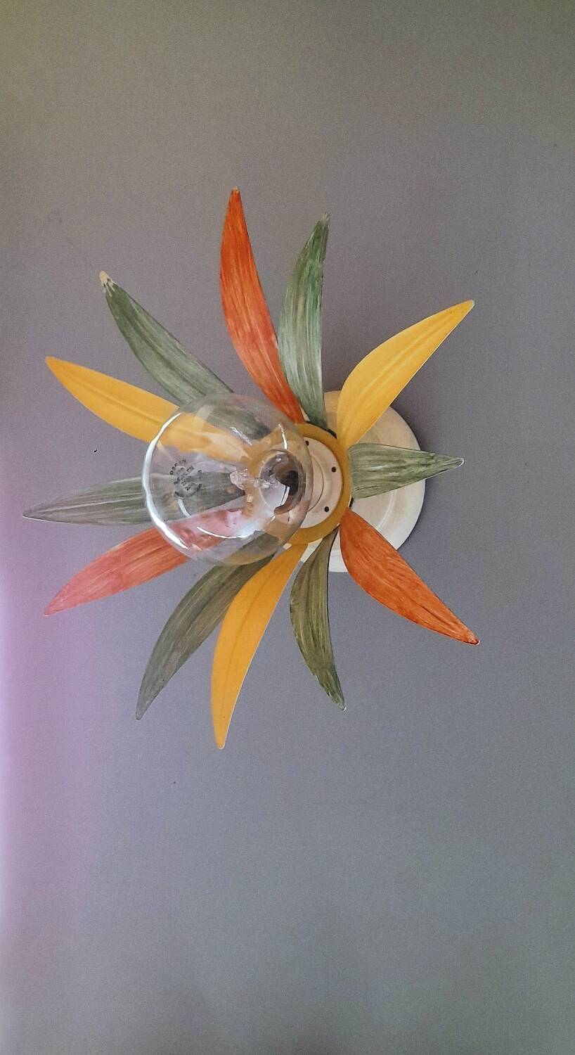 70s flower wall or ceiling light