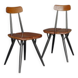 Chaises Pirkka par Ilmari Tapiovaara pour Laukaan Puu. années 1950