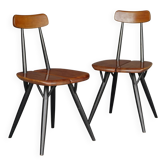 Chaises Pirkka par Ilmari Tapiovaara pour Laukaan Puu. années 1950
