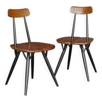 Chaises Pirkka par Ilmari Tapiovaara pour Laukaan Puu. années 1950