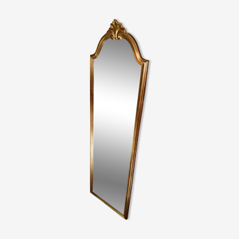 Miroir biseauté rectangulaire doré 38x131cm