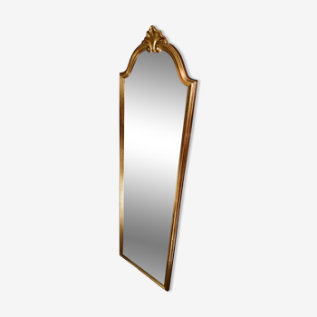 Large gilded rectangular beveled mirror  38x131cm