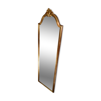 Large gilded rectangular beveled mirror  38x131cm