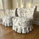 Set of 2 vintage floral patterned cocktail chairs.
