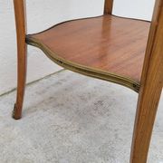 Selette pedestal side table Louis XV style with decorated marquetry and rosewood - 1900s
