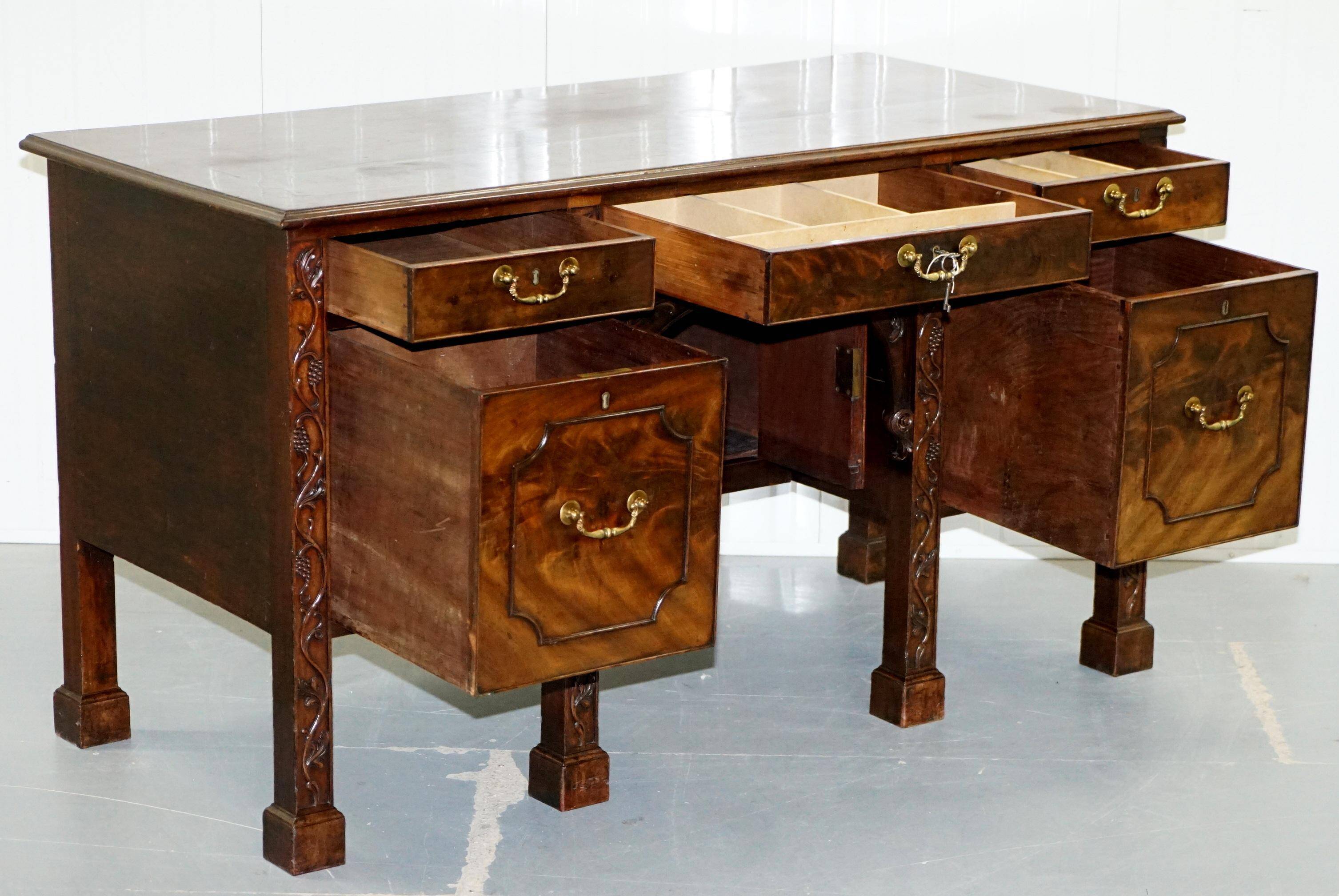 George III mahogany buffet Viscountess Boyd of Ince Castle Chippendale