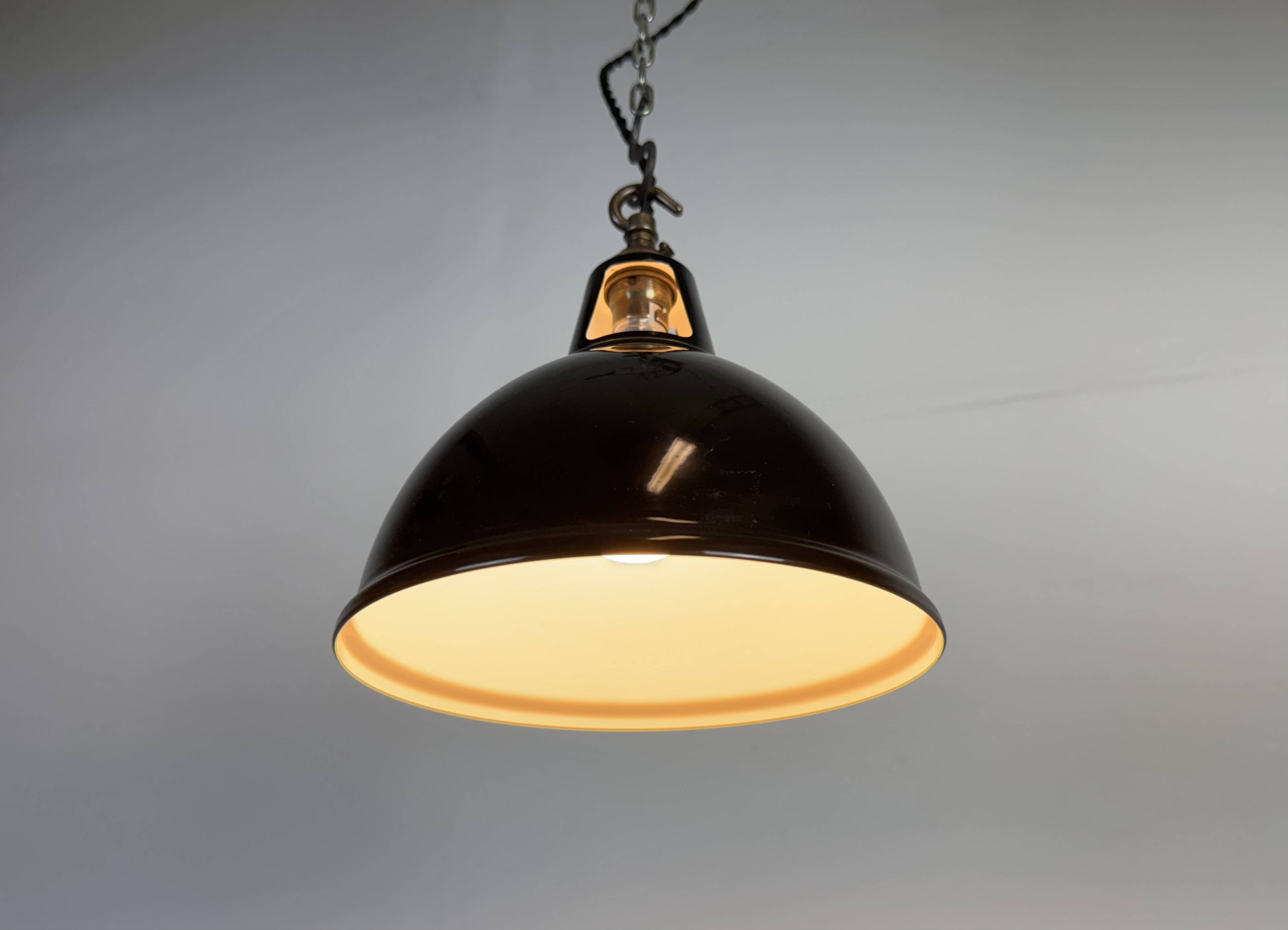 Vintage Industrial Black Painted Pendant Lamp