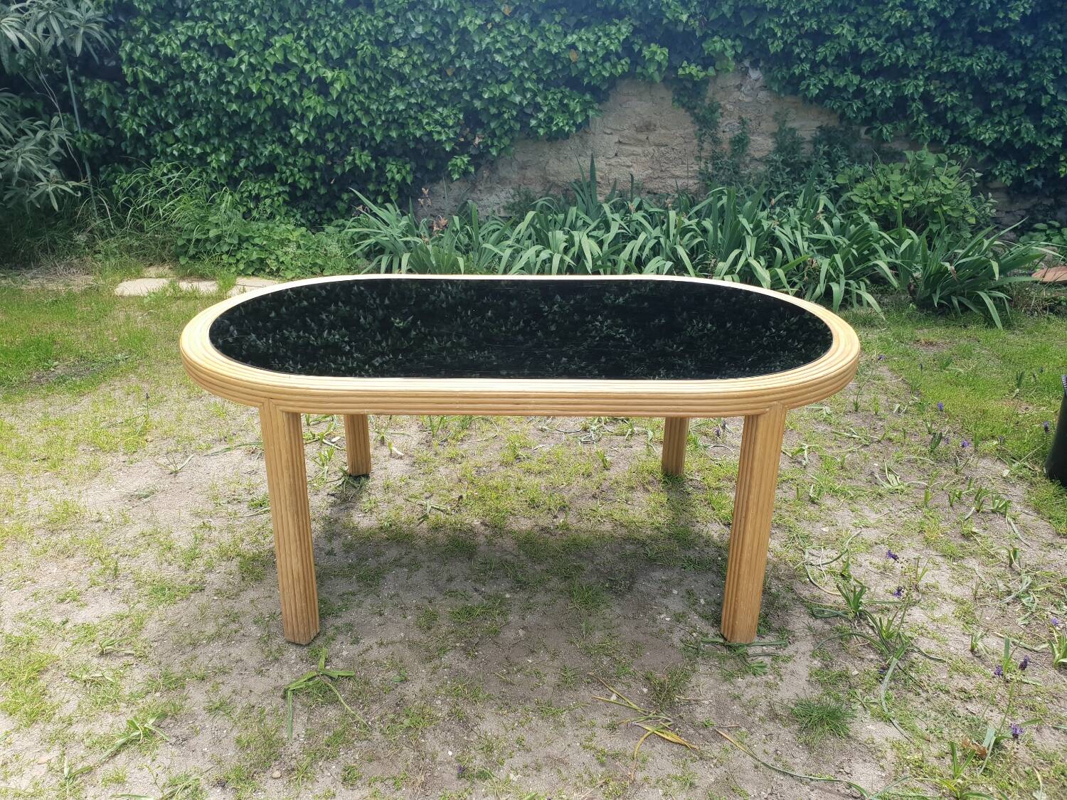 Rattan dining table 1980