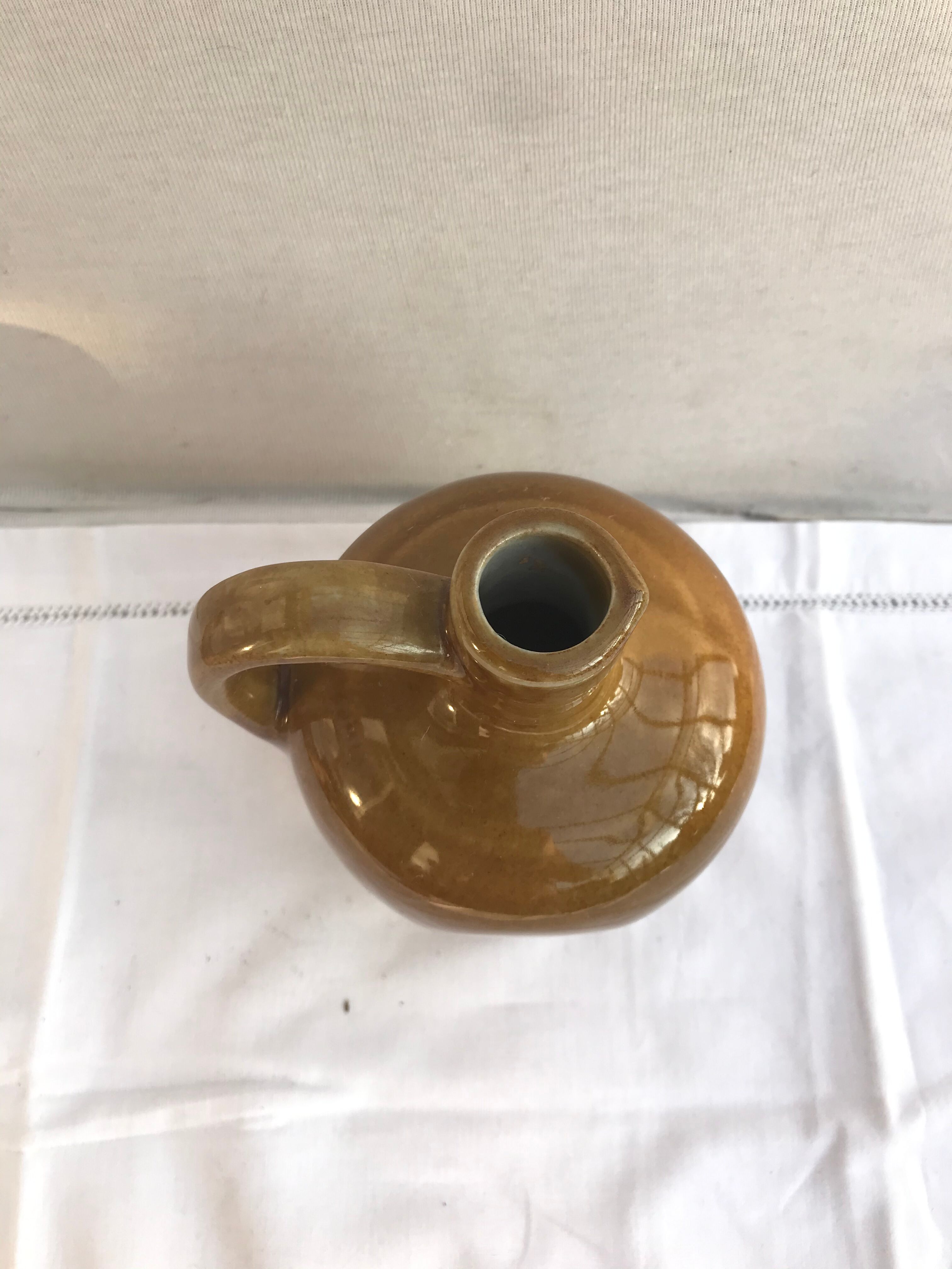 Old Bottle - Anse Ceramics Enamelled Brown Brown 70s Vintage