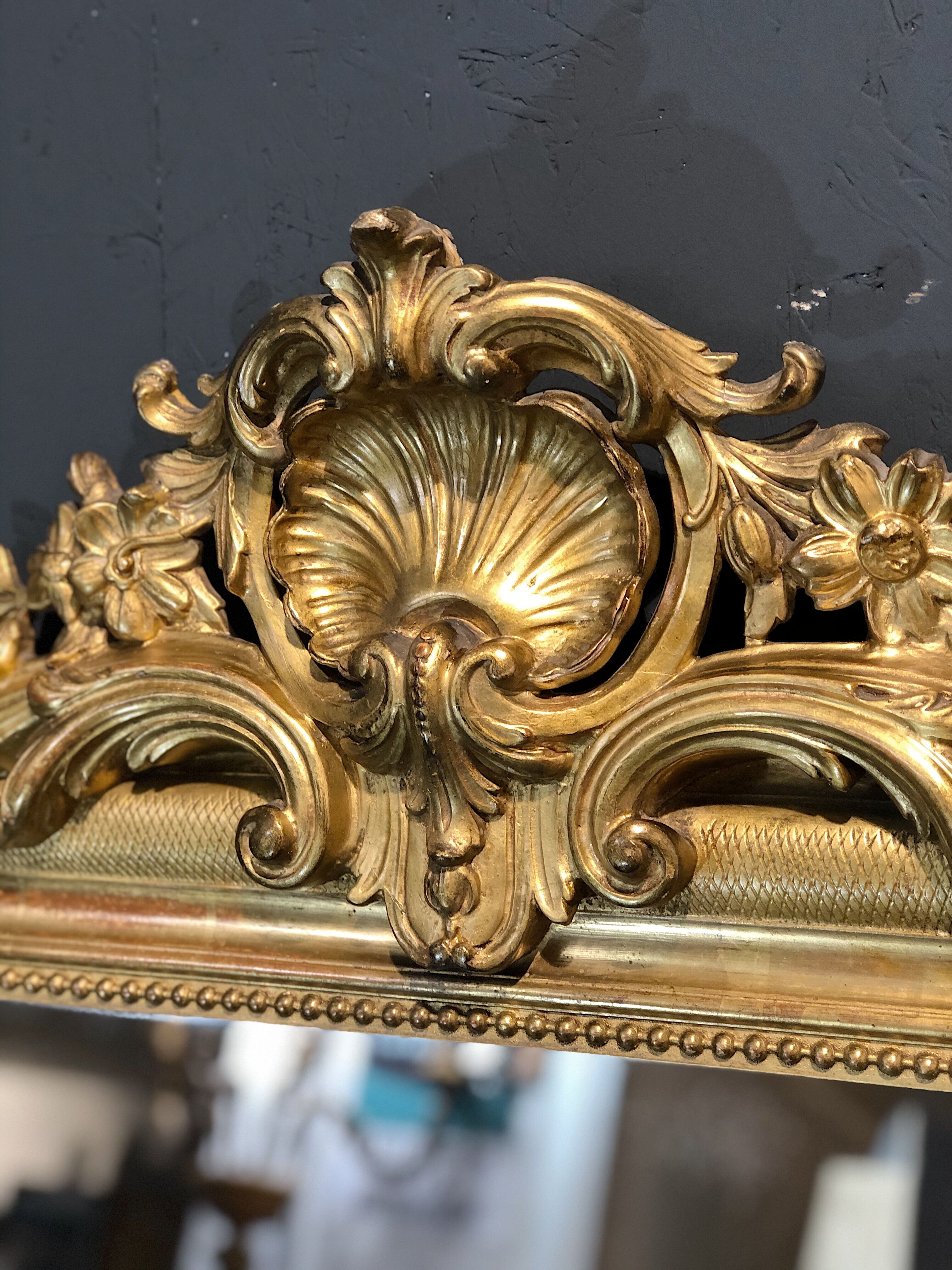 Old mirror 162 x 104 gold leaf gilding