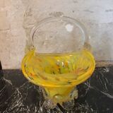 Murano glass basket vase