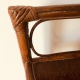 Rattan and bamboo corner shelf