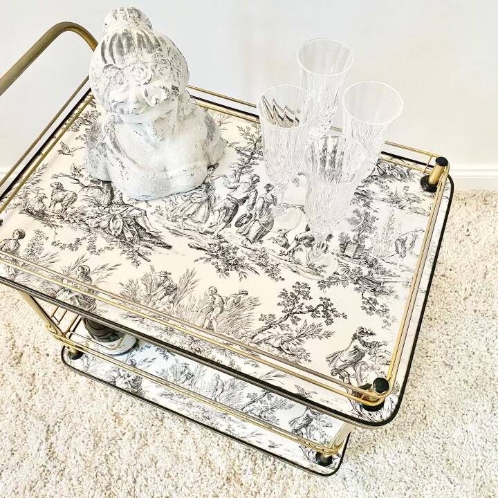 Vintage golden service toile de Jouy