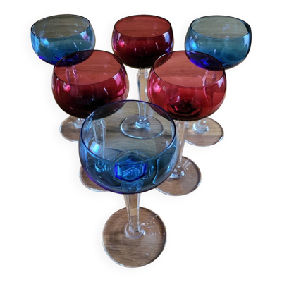 Six Verres A Vin Cristal Val Saint Lambert Modèle Saumur