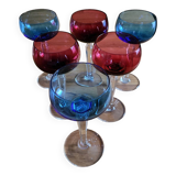 Six crystal wine glasses Val Saint Lambert model Saumur.