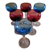 Six crystal wine glasses Val Saint Lambert model Saumur.