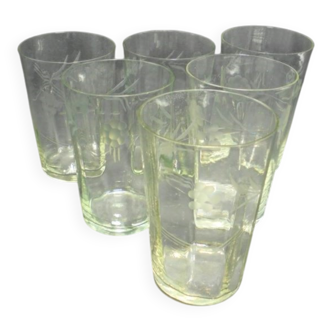 6 antique glasses
