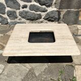 Table basse en travertin sculpturale