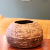 Large round vase in glazed stoneware, signed J. DERE circa 1960.