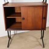 Vintage modular bookcase in wood and metal, Italy, 1960