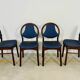 Lot de 12 chaises Baumann vintage assise Skaï bleu