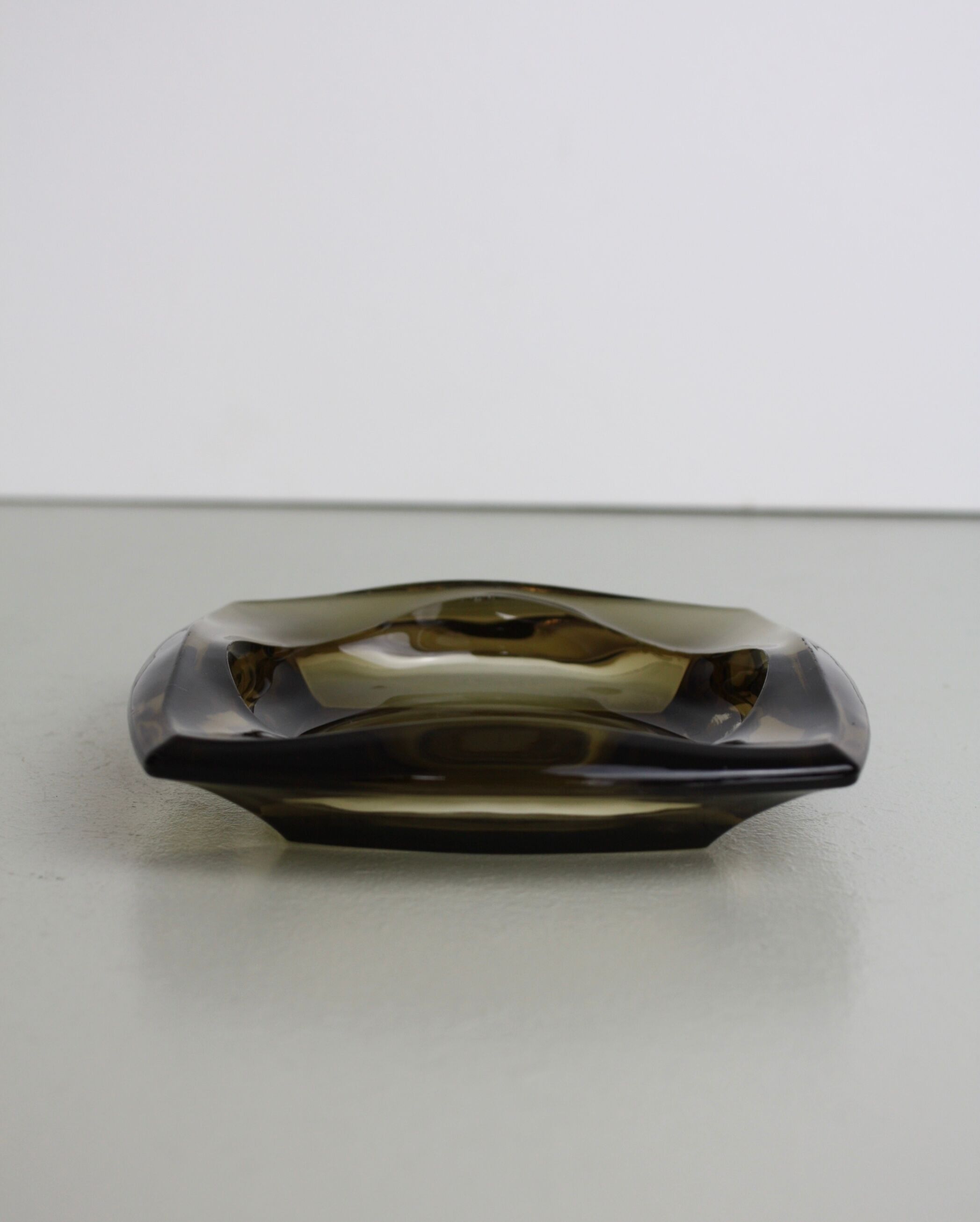 Vintage smoked glass ashtray