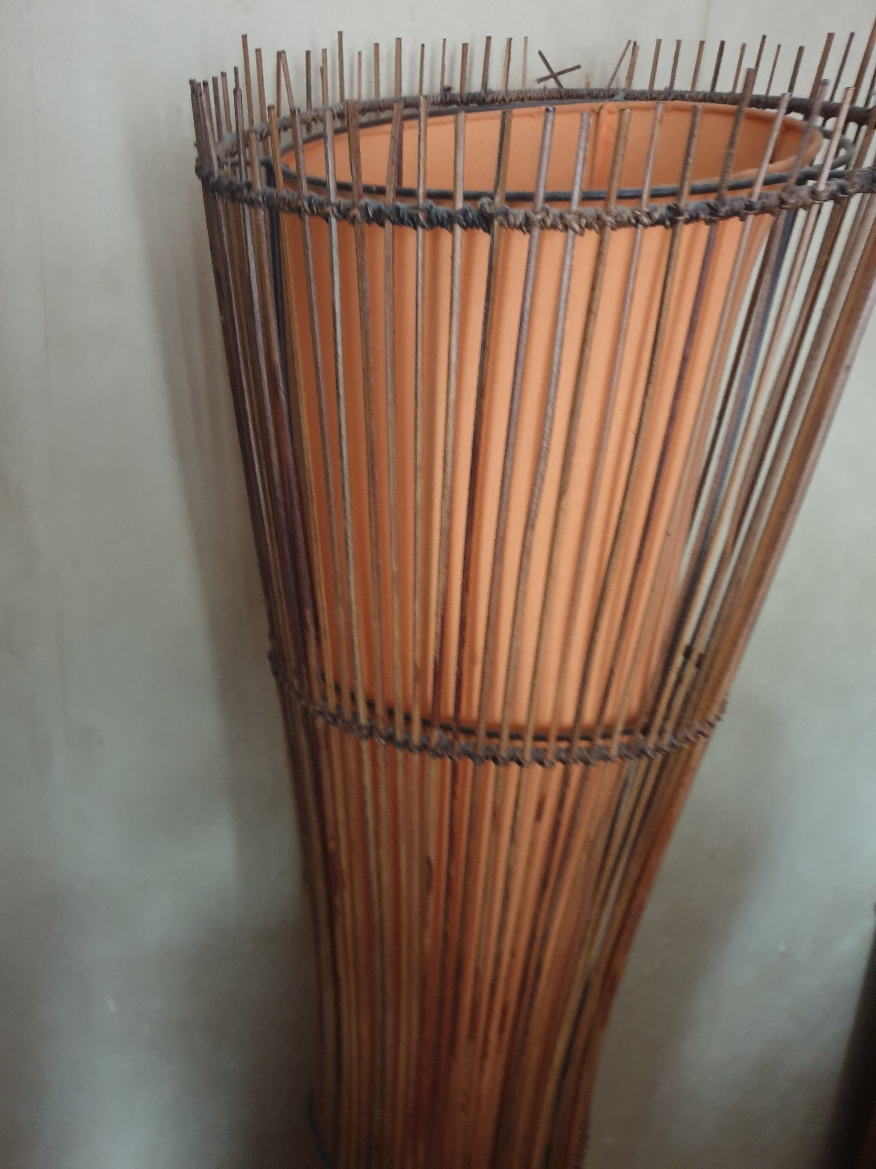 Floor lamp kobe bamboo slat 80s
