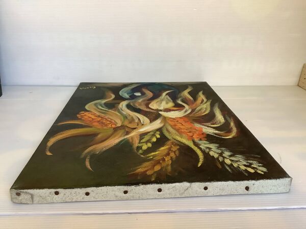 Tableau bouquet nature morte huile sur toile signée