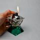 Lighter faceted by Seguso, green and transparent murano glass, Italy, 1970