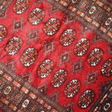 Vintage Uzbek Bukhara handmade rug 3' x 4' (94cm x 122cm) 1970s, 1C756