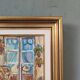 Mid-Century Modern Swedish "Balcony Garden" Vintage Oil Painting, Framed