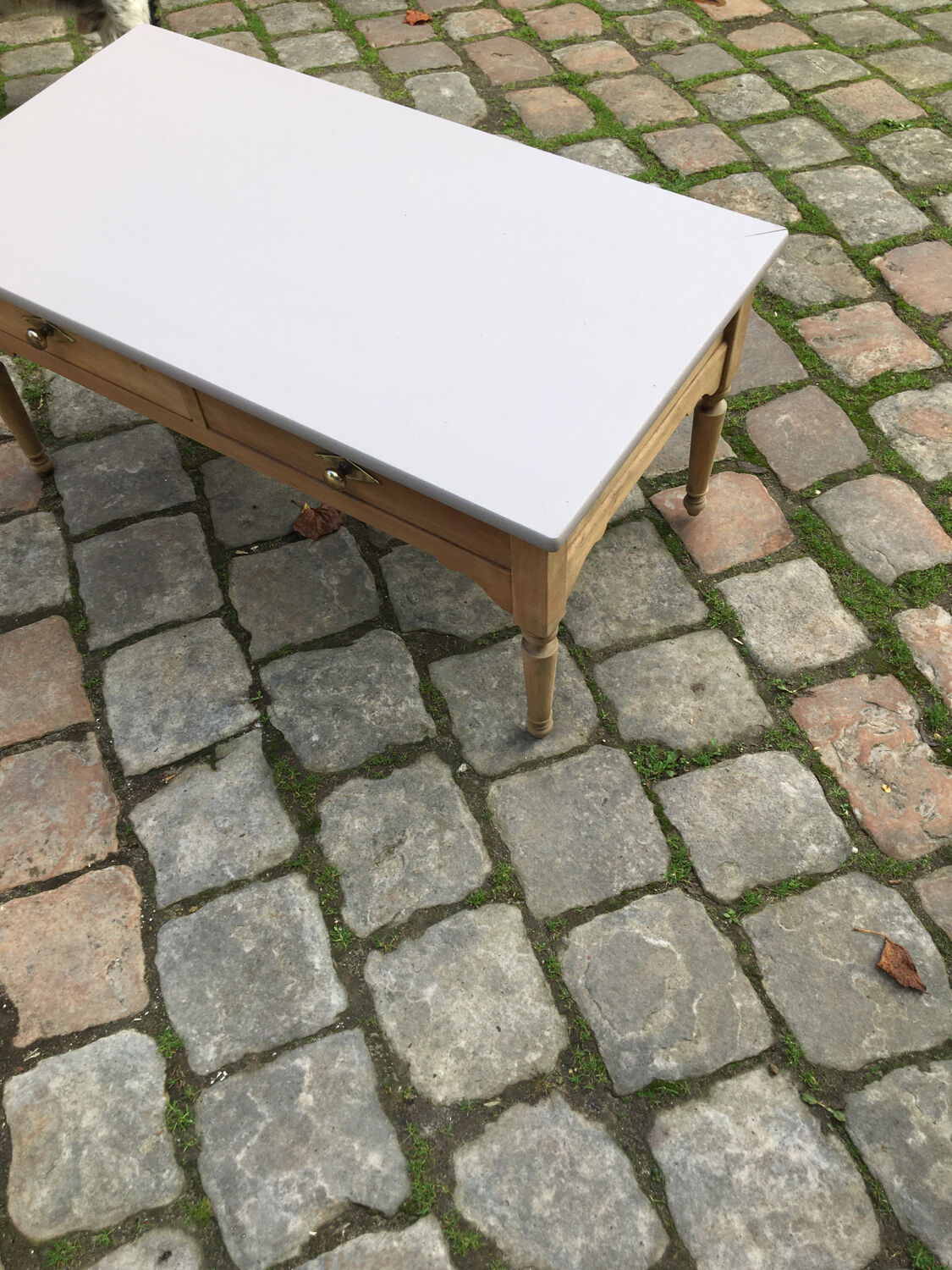 Eiffel-colored patinated cherry wood coffee table