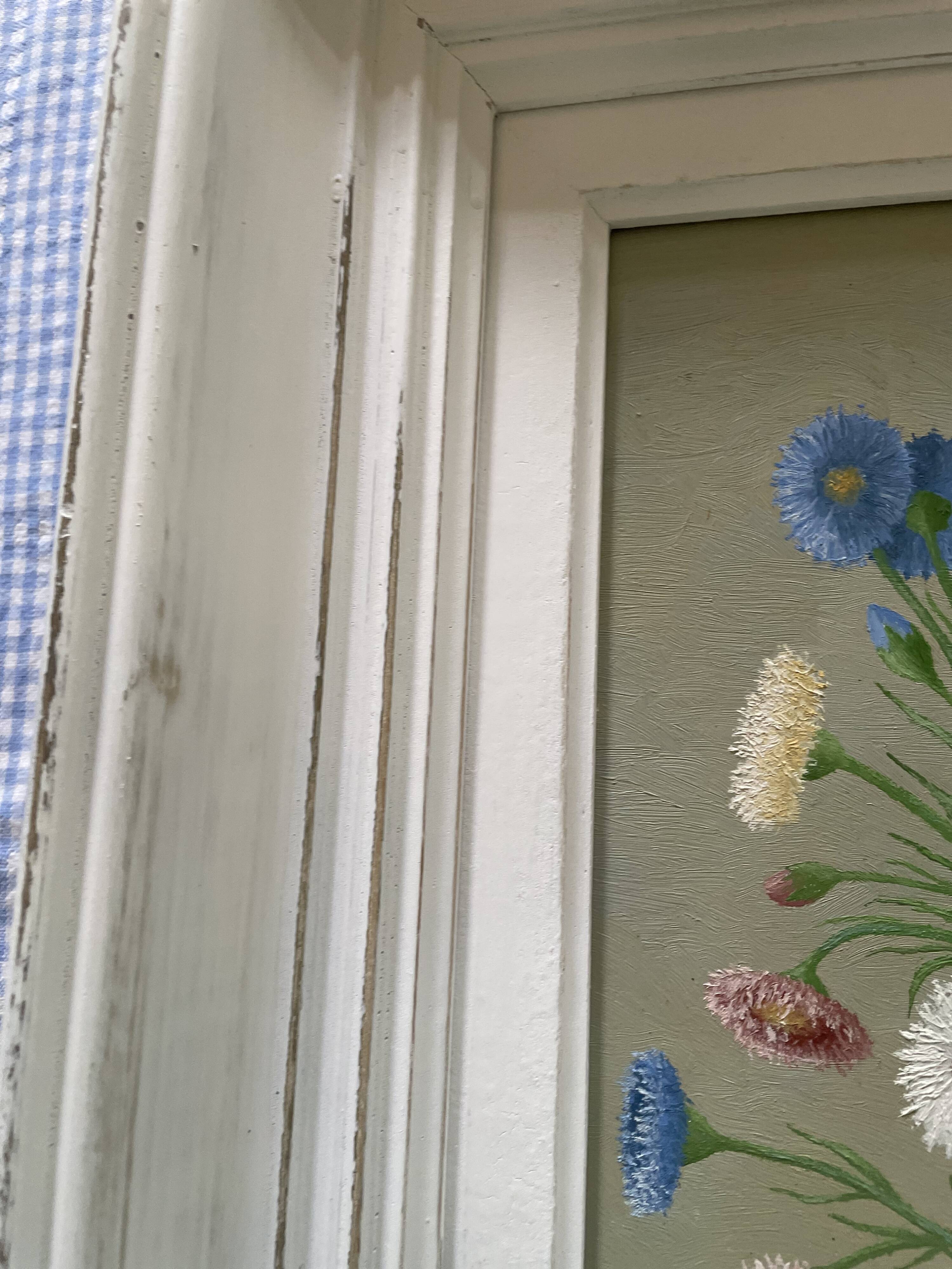 Tableau ancien bouquet de pâquerettes