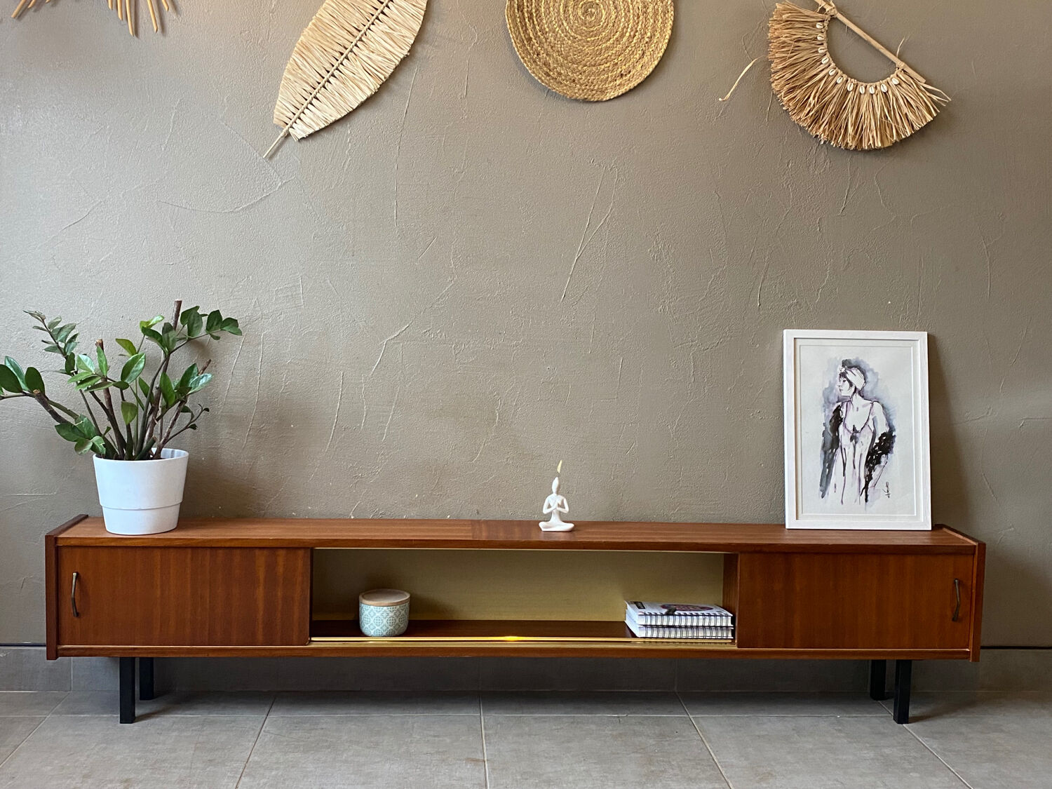Vintage wooden sideboard from the 50s (shallow)
