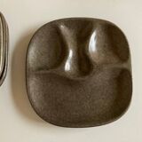 Set of 8 mid century modern stoneware potter's plates to identify