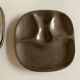 Set de 8 assiettes de potier en grès mid century modern à identifier