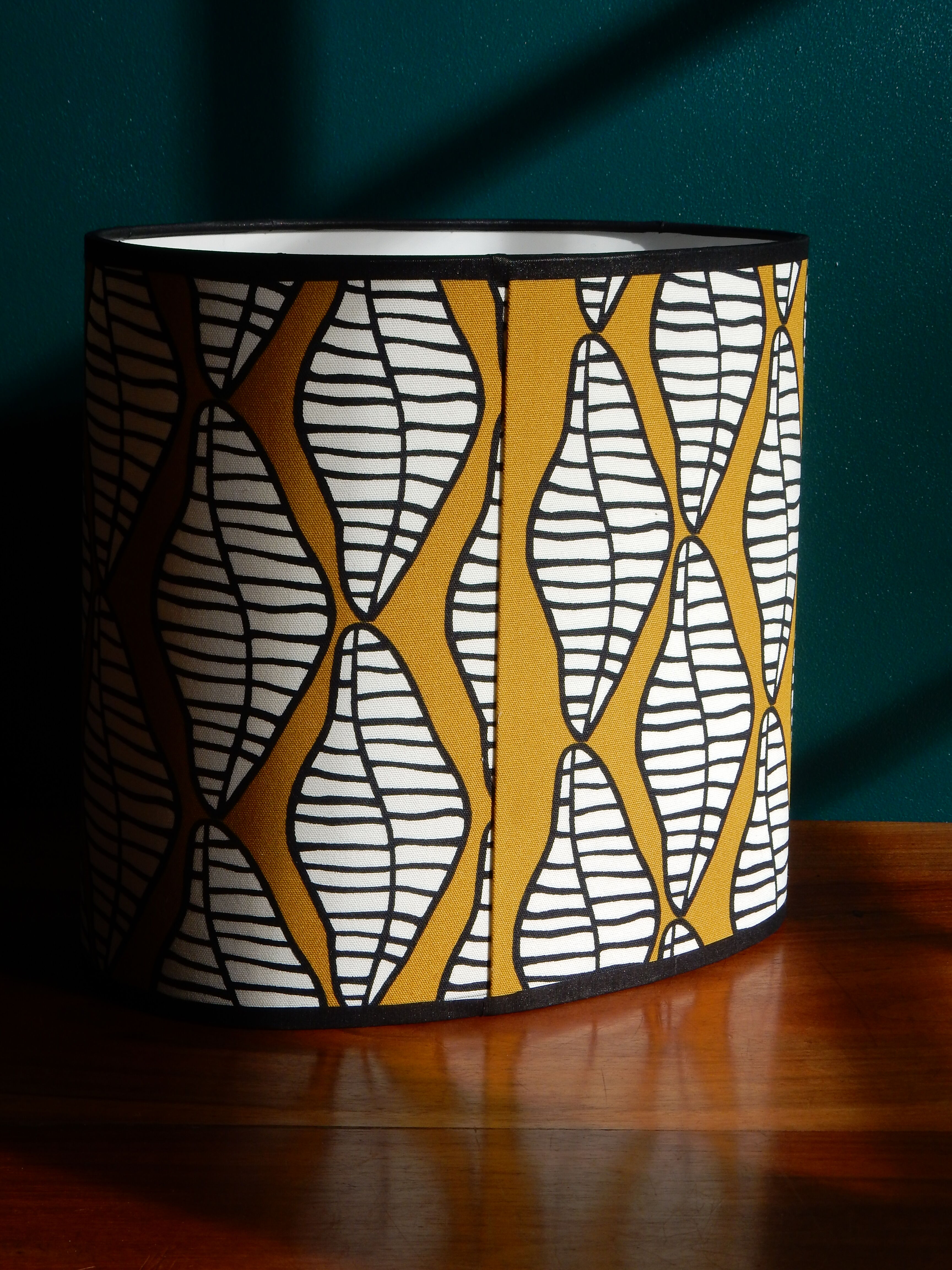 Oval lampshade vintage fabric Ikea 2006 design Linda Svensson