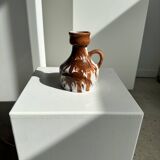 Small white and brown vase or pitcher West Germany H:15cm D:10.5cm