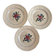 Set of 3 hand-painted dessert plates from Sarreguemines