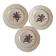 Set of 3 hand-painted dessert plates from Sarreguemines