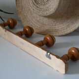 Portemanteau en bois style bambou vintage