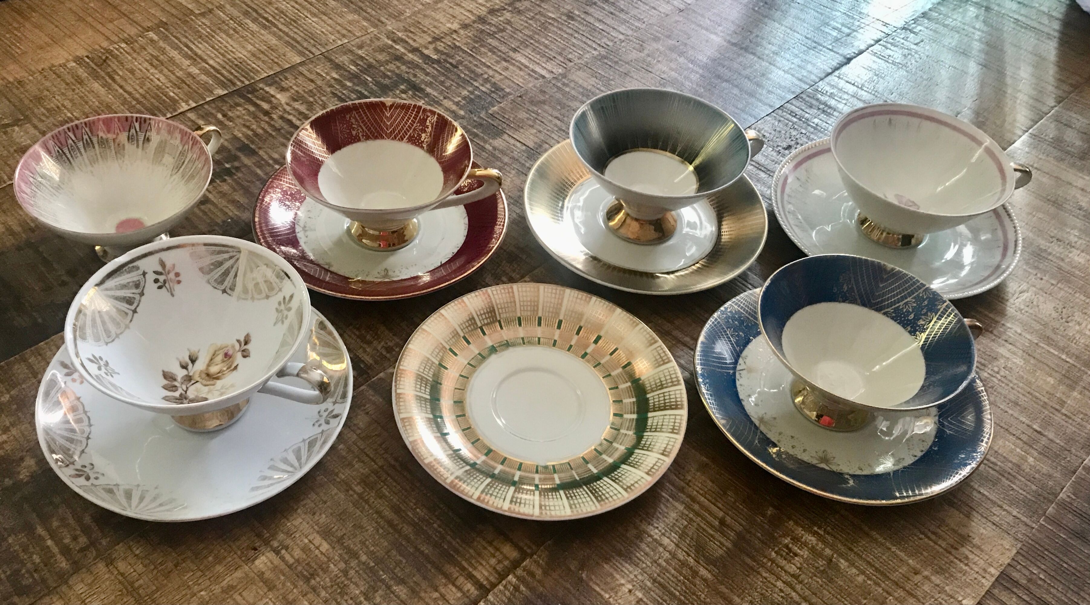 Vintage German fine porcelain cups and saucers