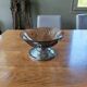 Art Deco bowl in moulded glass and chrome metal