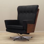 Fauteuil de bureau en cuir, design danois, années 1970, production : Danemark