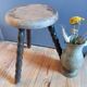 1950s solid wood tripod shepherd's stool