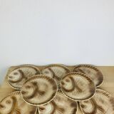 8 assiettes service poisson Sarreguemines vintage