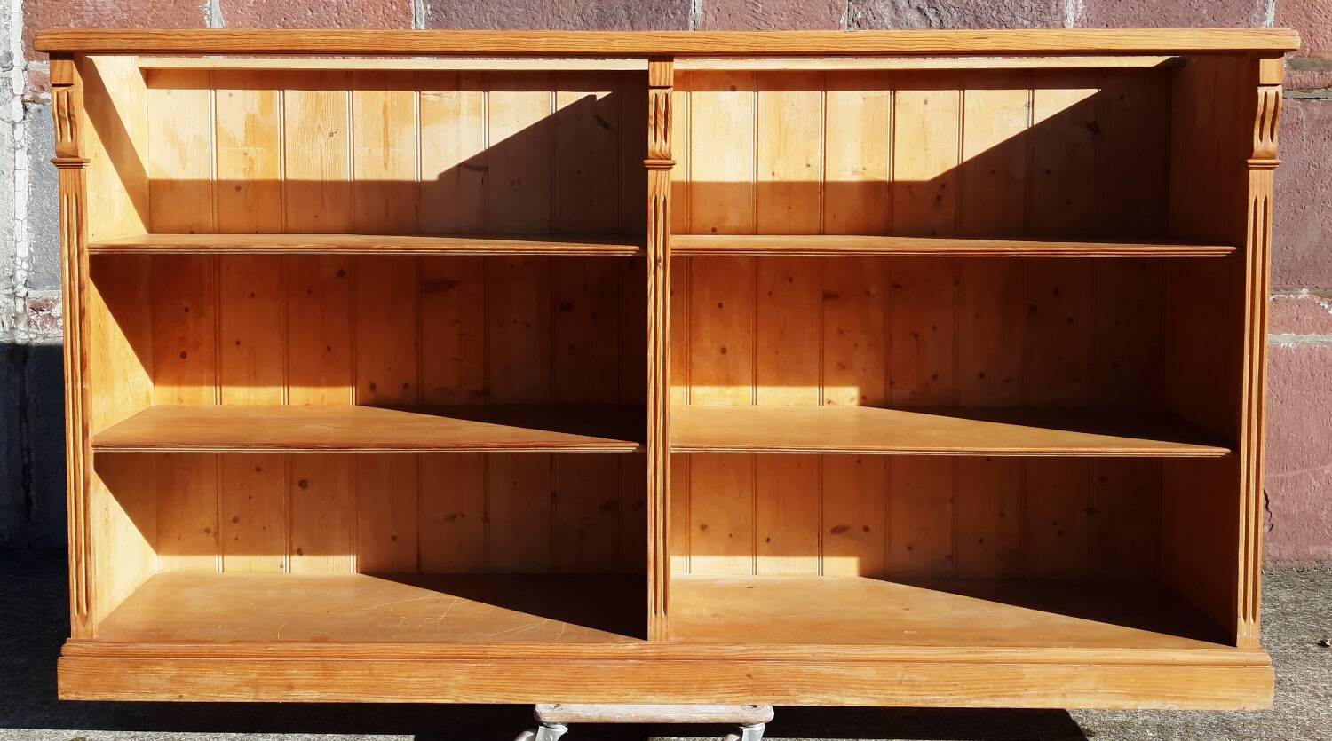 Pine bookcase (251 x 49 x height 288 cm)