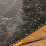 Sea green marble and brass coffee table
