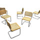 Lot de 6 chaises par Marcel Breuer Cesca fabriquées en Italie années 1970