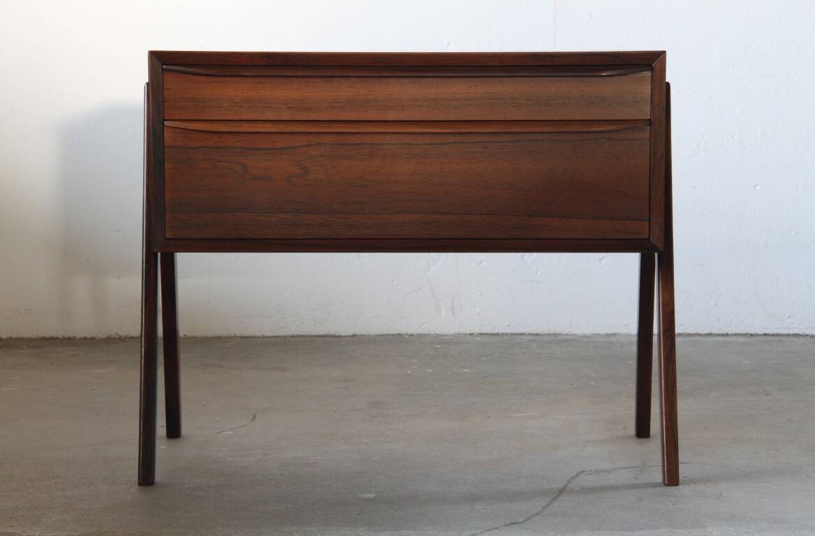 Vintage set of Danish rosewood bedside sewing nests attributed to Erling Torvits, 1960s